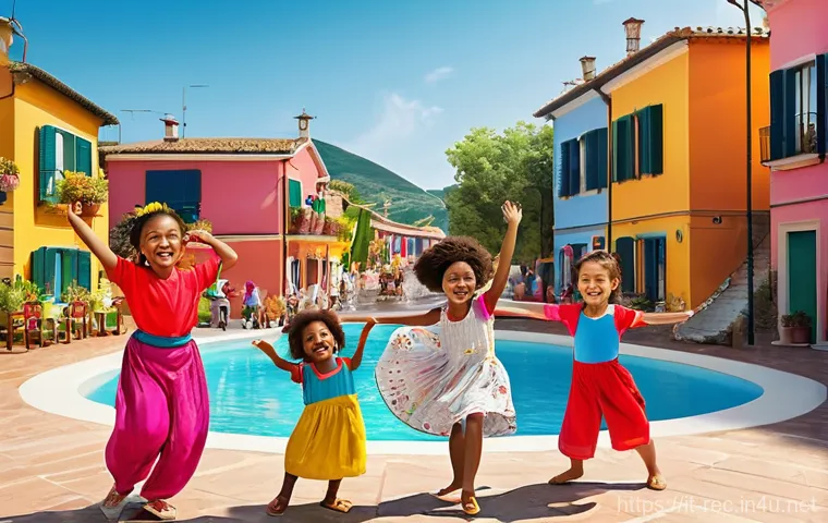 레크리에이션 지도자와 협상 전략 - **Prompt:** A warm, inviting scene at an Italian family resort. A female "animatore" (resort enterta... 레크리에이션 지도자와 협상 전략 - **Prompt:** A warm, inviting scene at an Italian family resort. A female "animatore" (resort enterta...