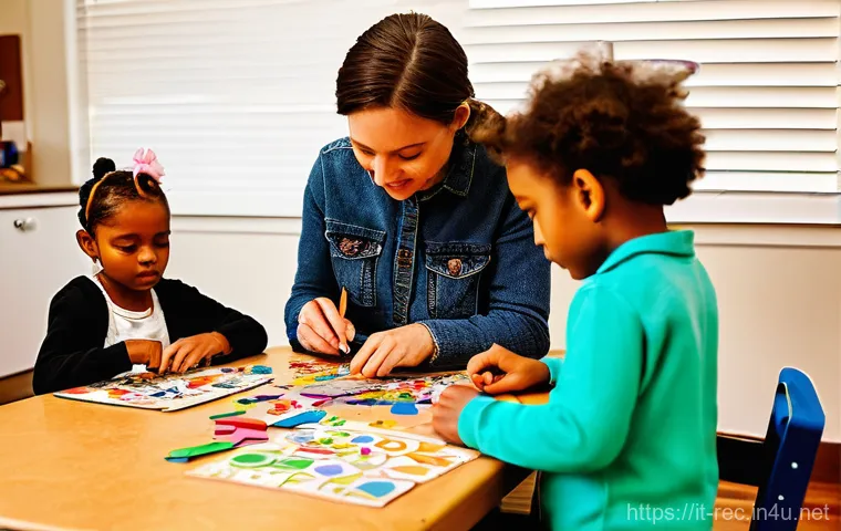 레크리에이션 교육자료 제작 방법 - **Prompt:** A dynamic, brightly lit scene in a modern, creatively designed learning center filled wi... 레크리에이션 교육자료 제작 방법 - **Prompt:** A dynamic, brightly lit scene in a modern, creatively designed learning center filled wi...