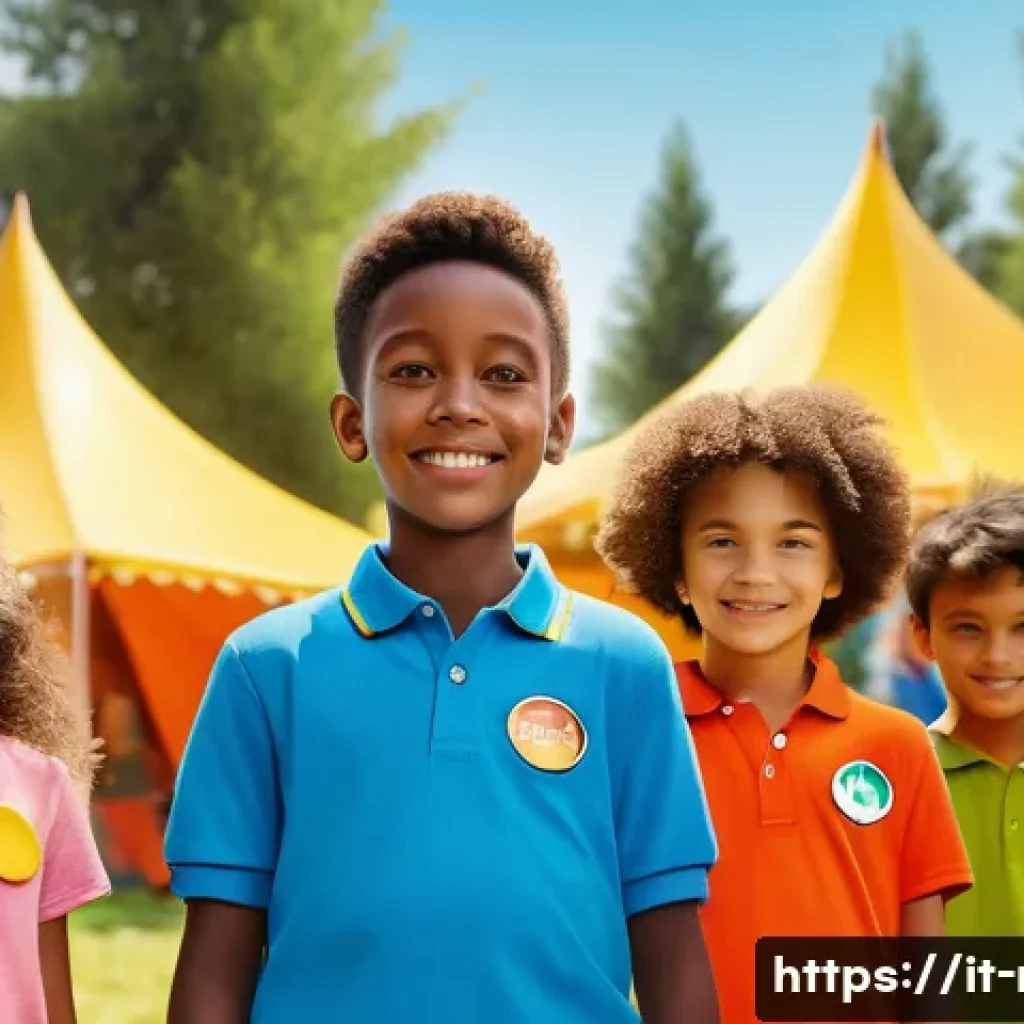 레크리에이션 분야 자격증 종류 - A professional recreational animator leading a diverse group of children in a summer camp setting in...