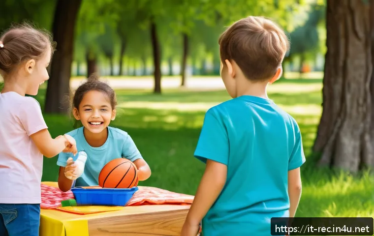 레크리에이션 지도자와 일자리 찾기 - A lively outdoor summer camp scene in Italy with a diverse group of children and adults engaging in ...